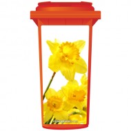 Yellow Daffodils Flower Wheelie Bin Sticker Panel